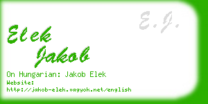 elek jakob business card